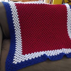 Handmade crochet lap blanket